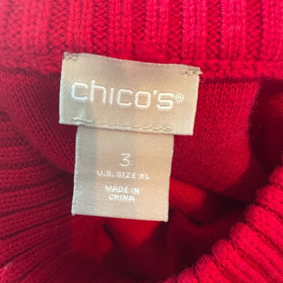 EUC CHICO'S Red Rib Cuff Sleeve Sweater
Dress size XL - Picture 6 of 9